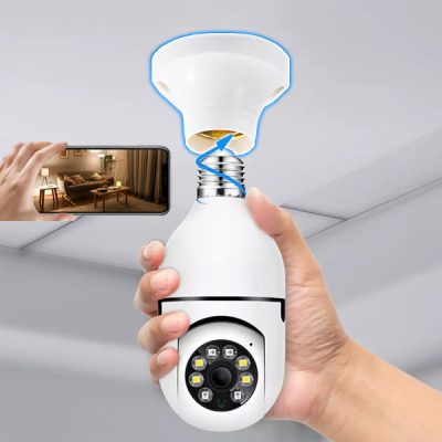 Żarówka z kamerą bezpieczeństwa - 360°, Tryb Nocny, WiFi, Bez Wiercenia | BULBCAM